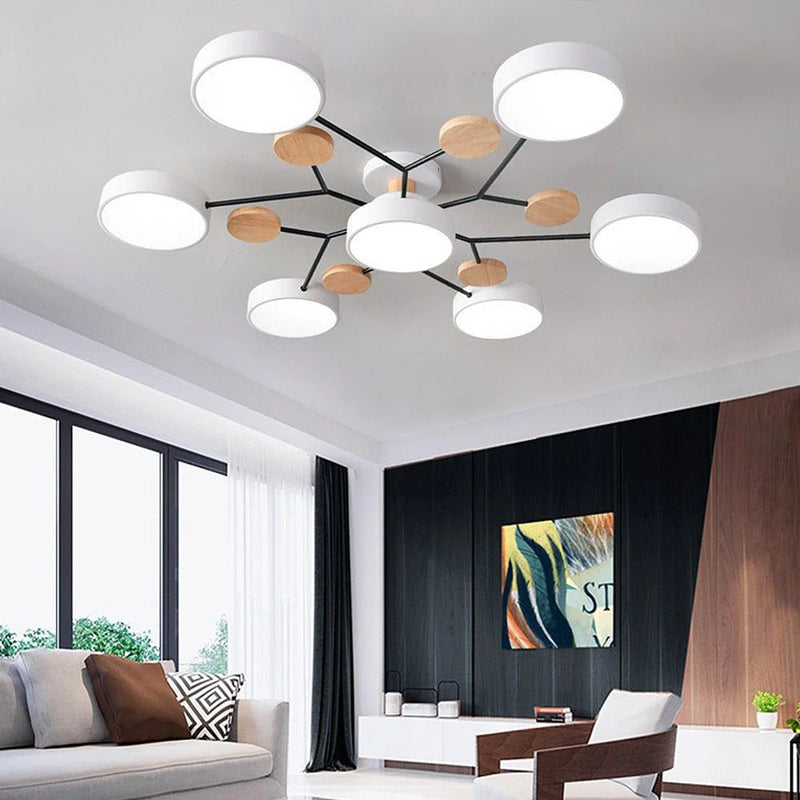 Modern Multi-Arm LED Semi-Flush Ceiling Light