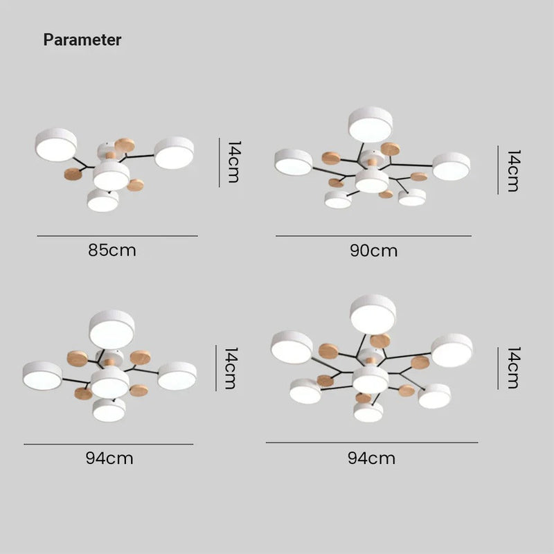 Modern Multi-Arm LED Semi-Flush Ceiling Light