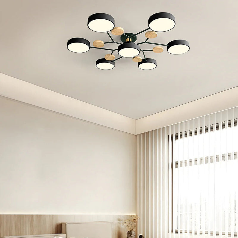 Modern Multi-Arm LED Semi-Flush Ceiling Light