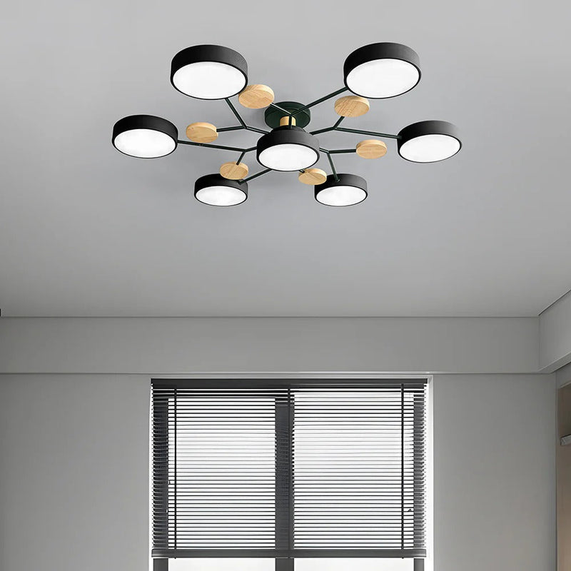 Modern Multi-Arm LED Semi-Flush Ceiling Light