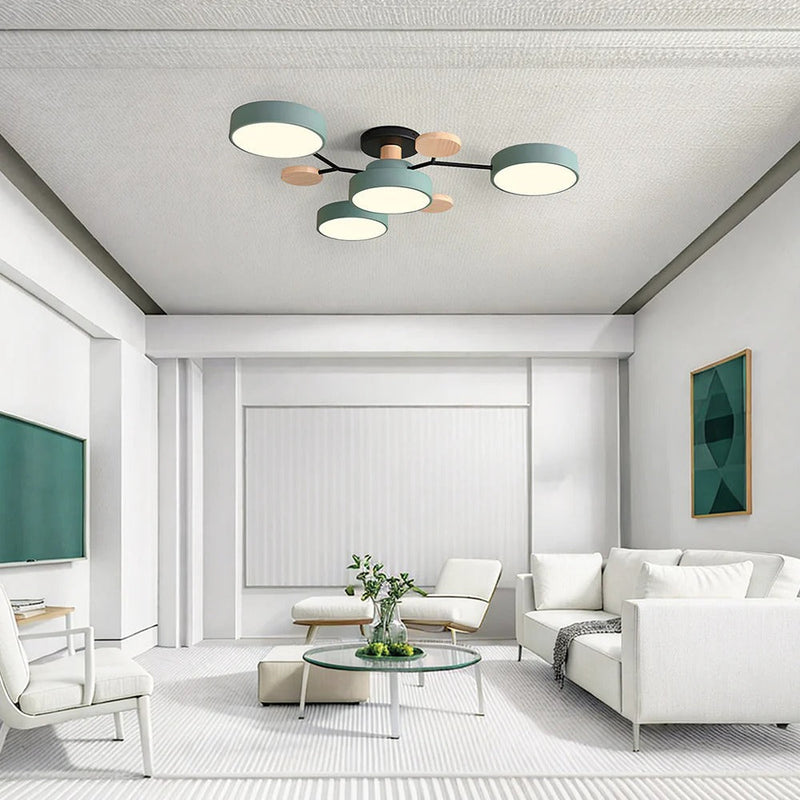 Modern Multi-Arm LED Semi-Flush Ceiling Light