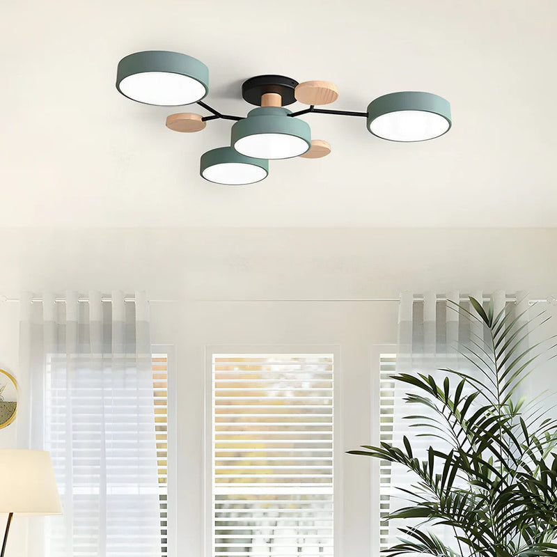 Modern Multi-Arm LED Semi-Flush Ceiling Light