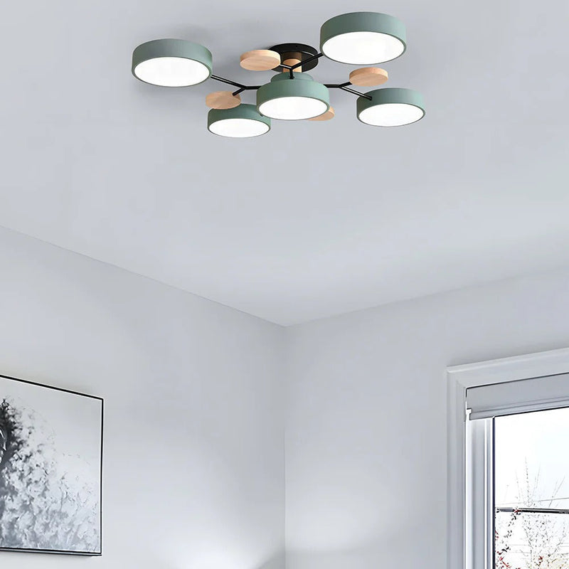 Modern Multi-Arm LED Semi-Flush Ceiling Light