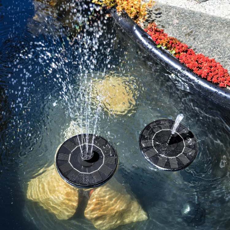 Solar Pond Fountain with Floating Design and Multiple Spray Patterns