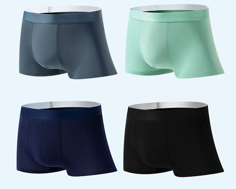 Men's Four-Pack Seamless Nylon-Blend Boxer Shorts with Stretch Fit