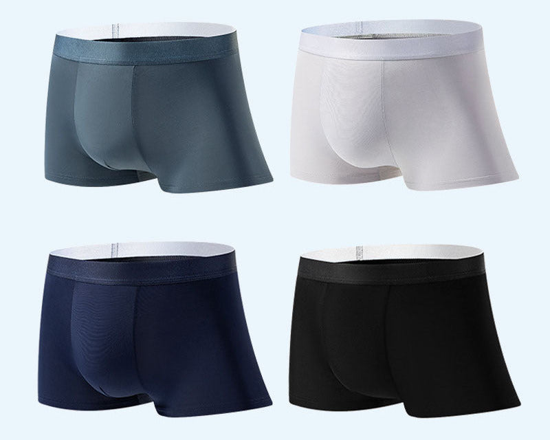 Men's Four-Pack Seamless Nylon-Blend Boxer Shorts with Stretch Fit