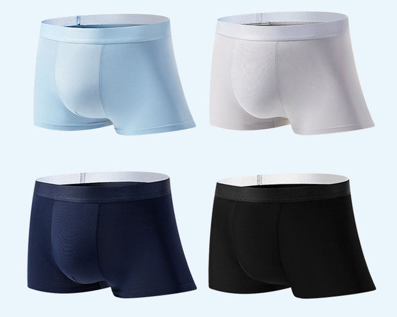 Men's Four-Pack Seamless Nylon-Blend Boxer Shorts with Stretch Fit
