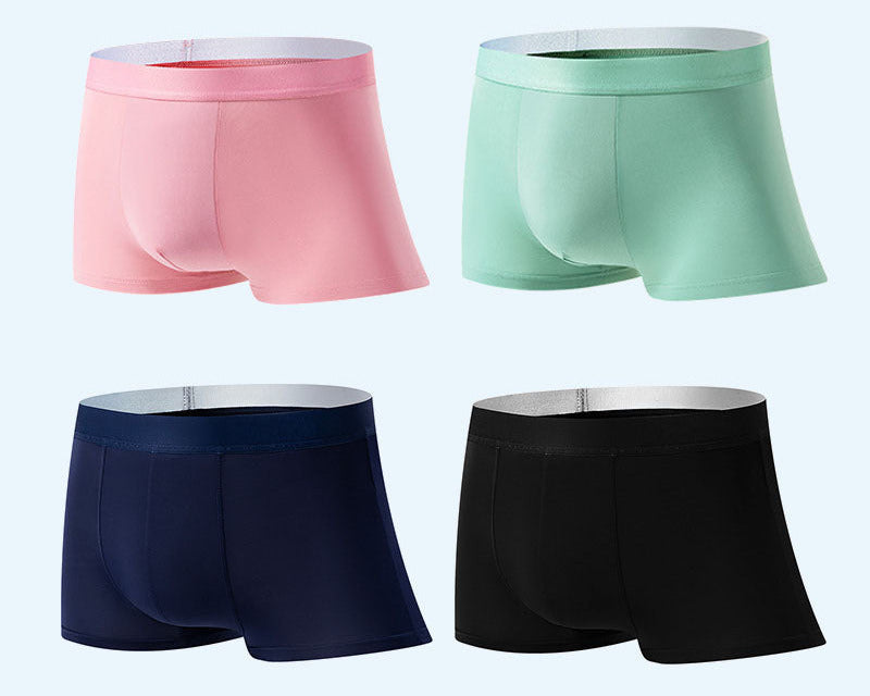 Men's Four-Pack Seamless Nylon-Blend Boxer Shorts with Stretch Fit