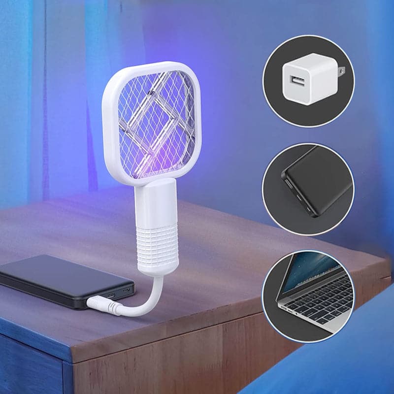 USB Electric Mosquito Swatter with Purple LED Light