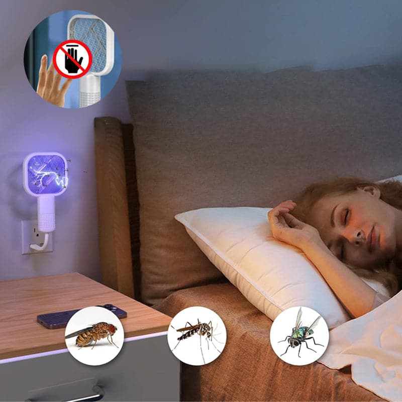 USB Electric Mosquito Swatter with Purple LED Light
