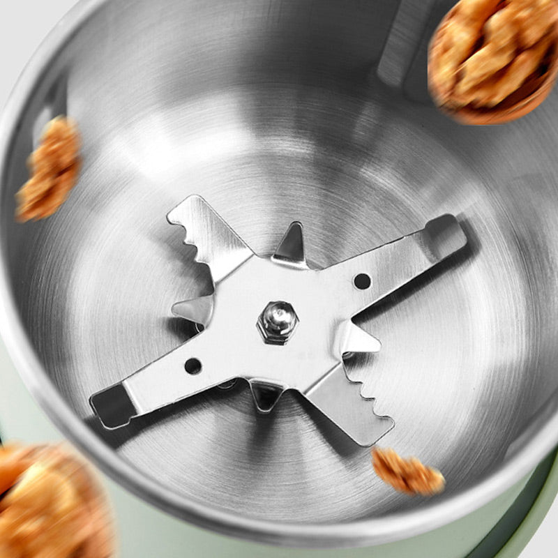500 g Electric Food Grinder with Stainless Steel Chamber & Safety Lock