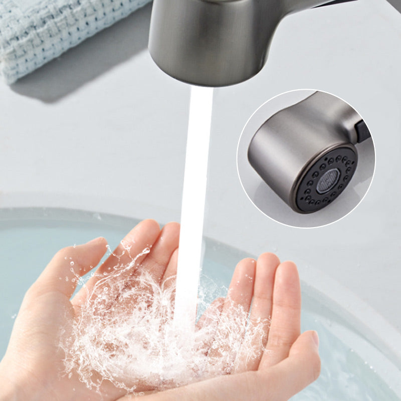 Pull-Out Single-Hole Basin Mixer Tap with Dual Spray Modes