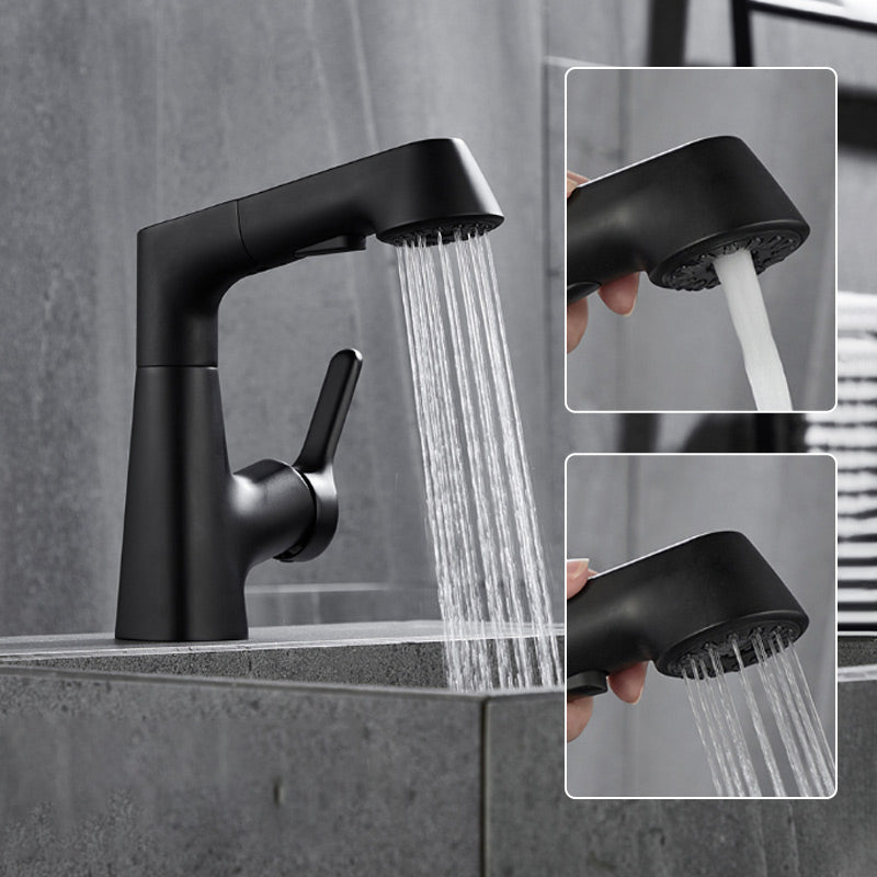 Pull-Out Single-Hole Basin Mixer Tap with Dual Spray Modes