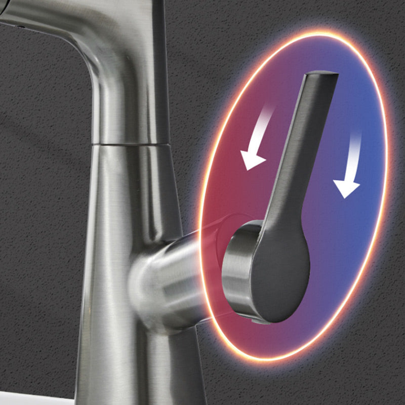 Pull-Out Single-Hole Basin Mixer Tap with Dual Spray Modes