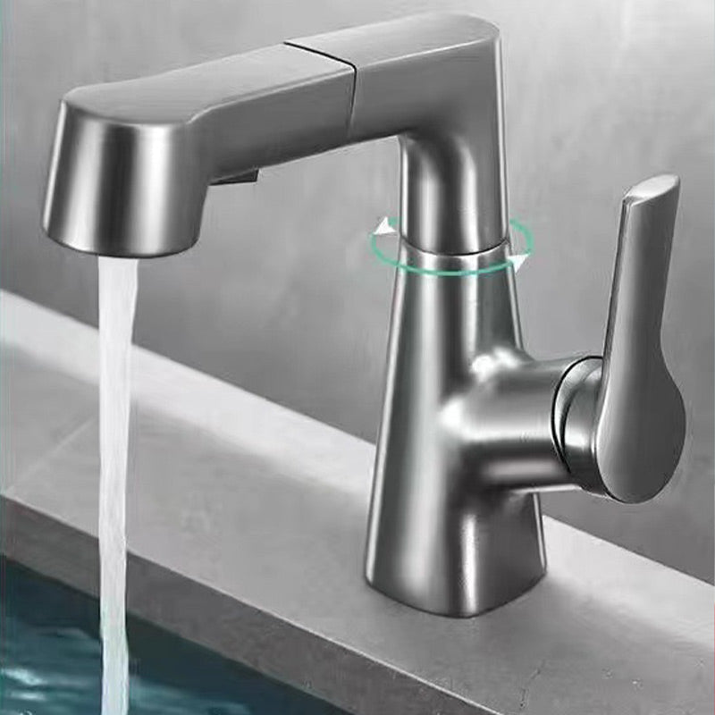 Pull-Out Single-Hole Basin Mixer Tap with Dual Spray Modes
