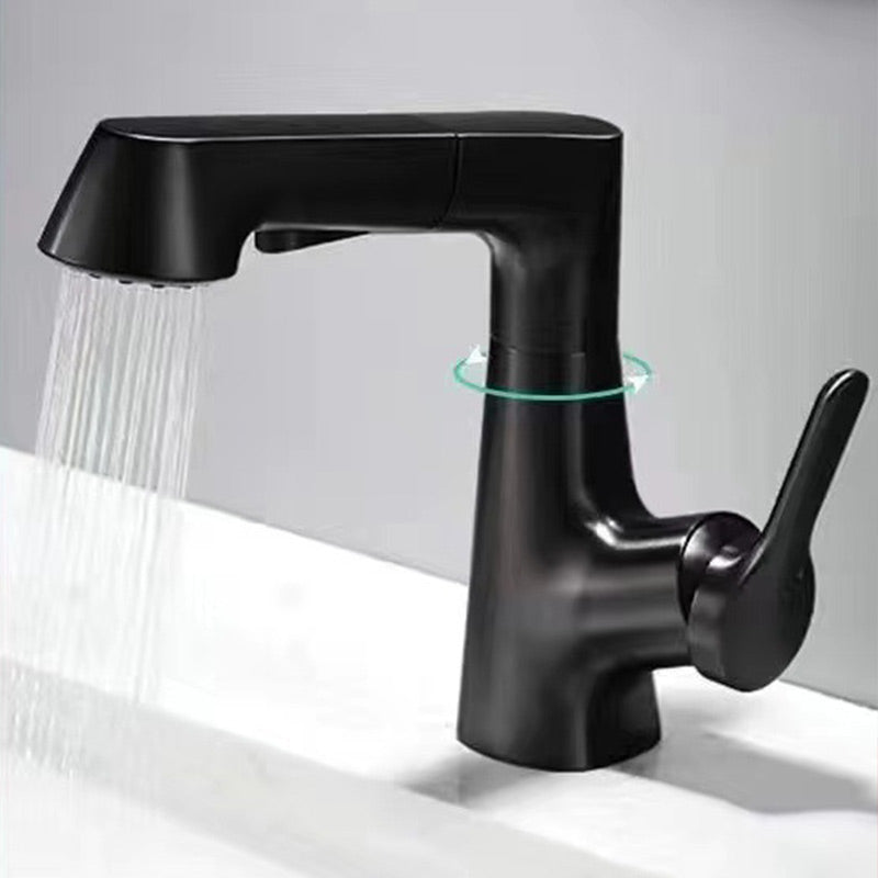 Pull-Out Single-Hole Basin Mixer Tap with Dual Spray Modes