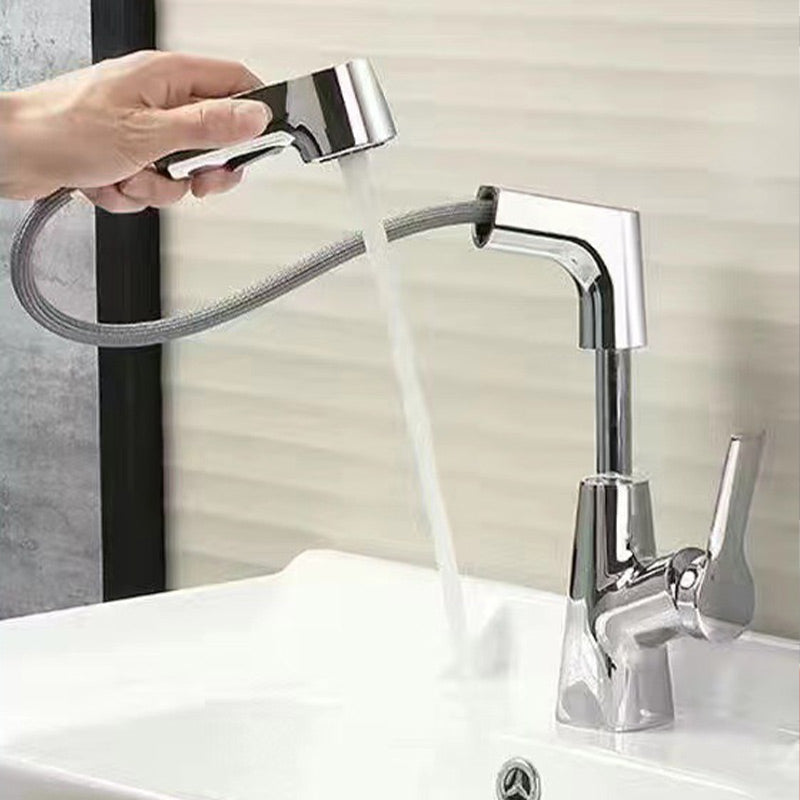 Pull-Out Single-Hole Basin Mixer Tap with Dual Spray Modes