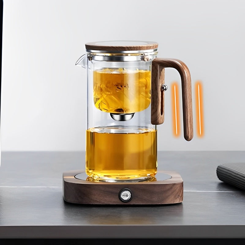 Borosilicate Glass Tea Infuser Pot with Push-Button Filter