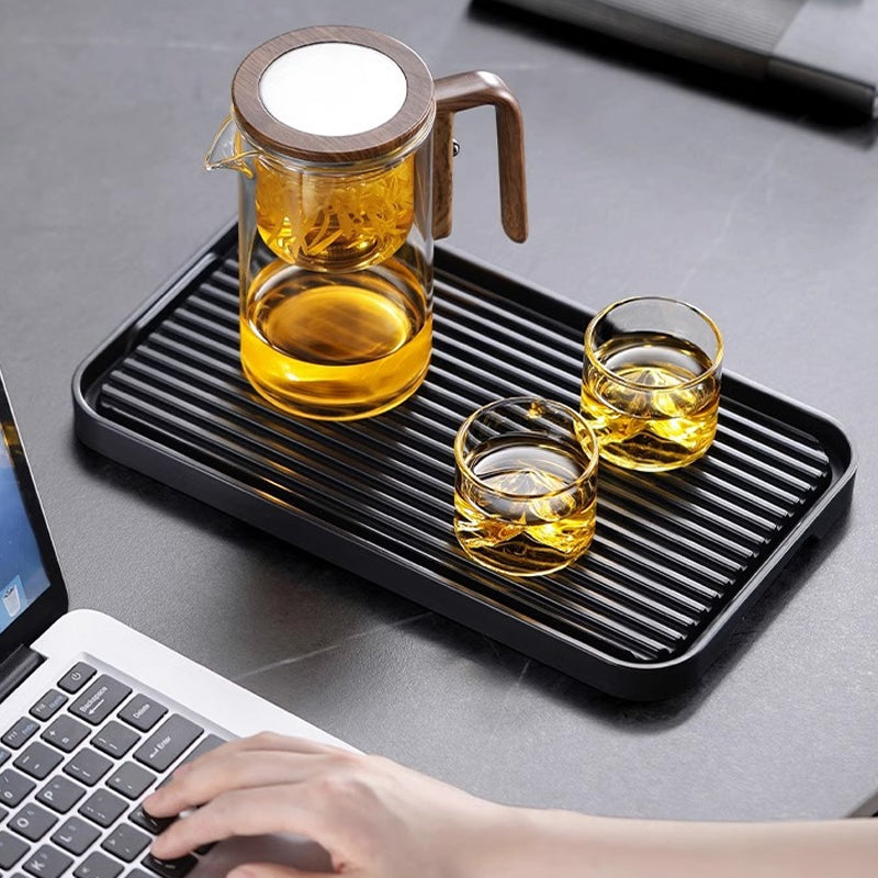 Borosilicate Glass Tea Infuser Pot with Push-Button Filter