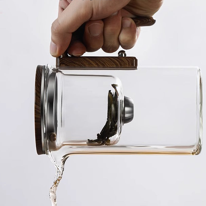 Borosilicate Glass Tea Infuser Pot with Push-Button Filter