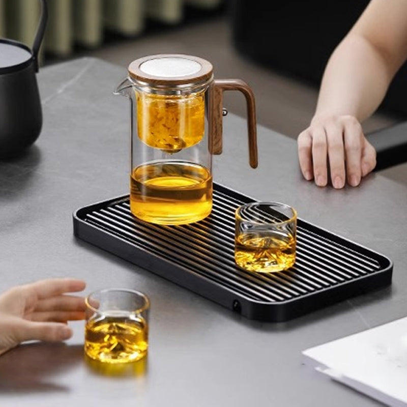 Borosilicate Glass Tea Infuser Pot with Push-Button Filter