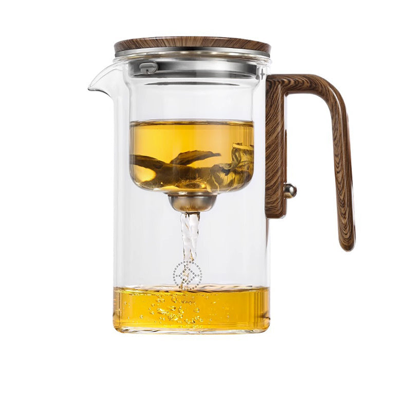 Borosilicate Glass Tea Infuser Pot with Push-Button Filter