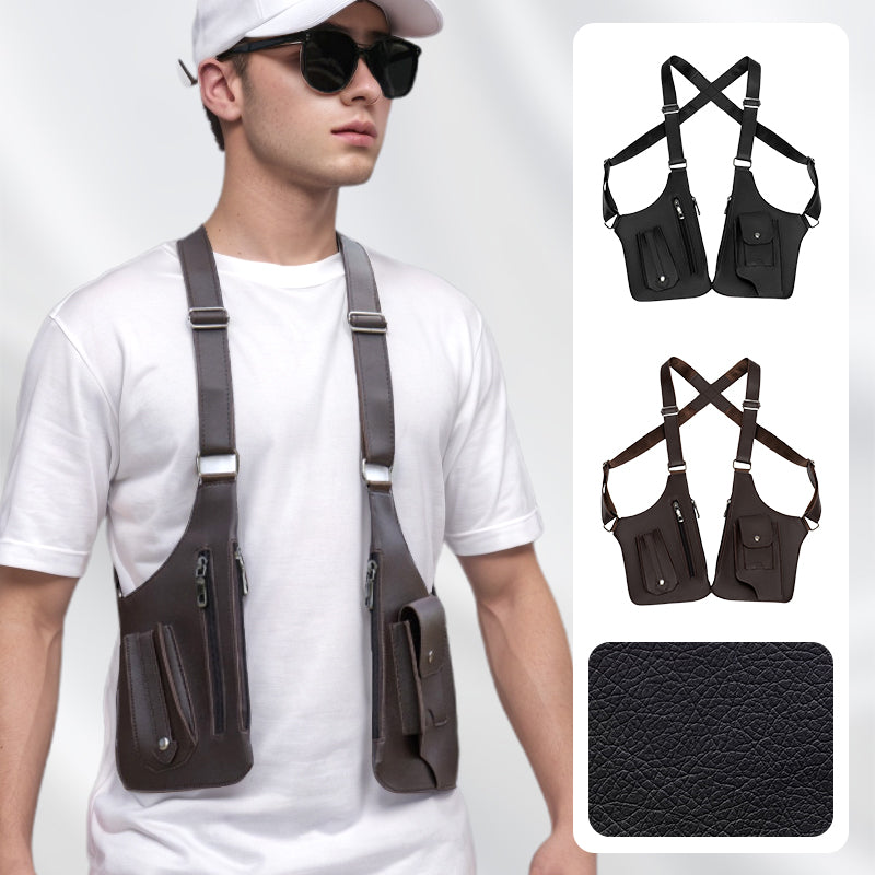Anti-Theft PU Leather Crossbody Bag for Men