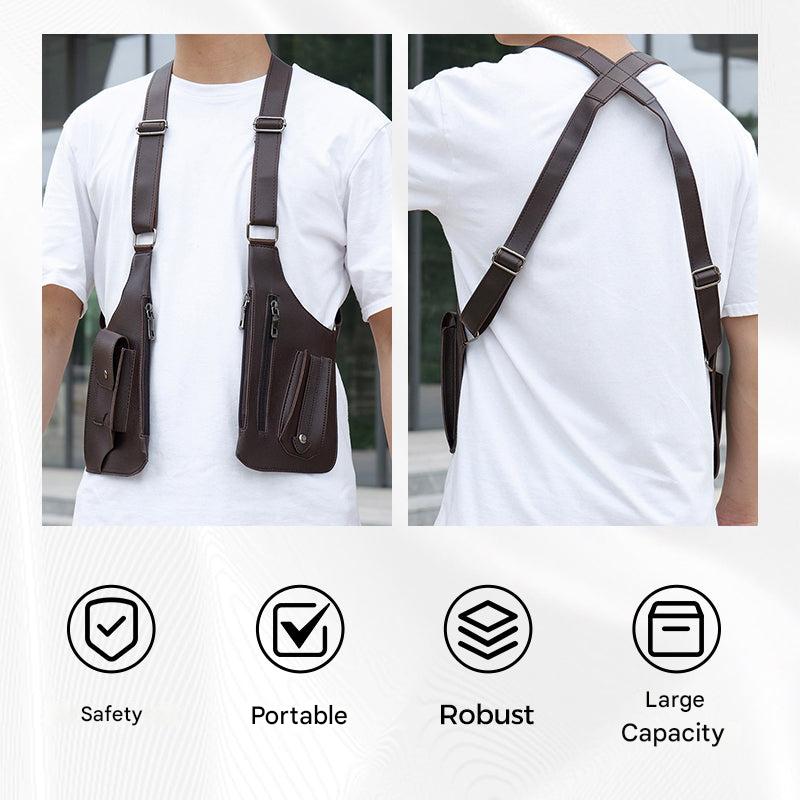 Anti-Theft PU Leather Crossbody Bag for Men