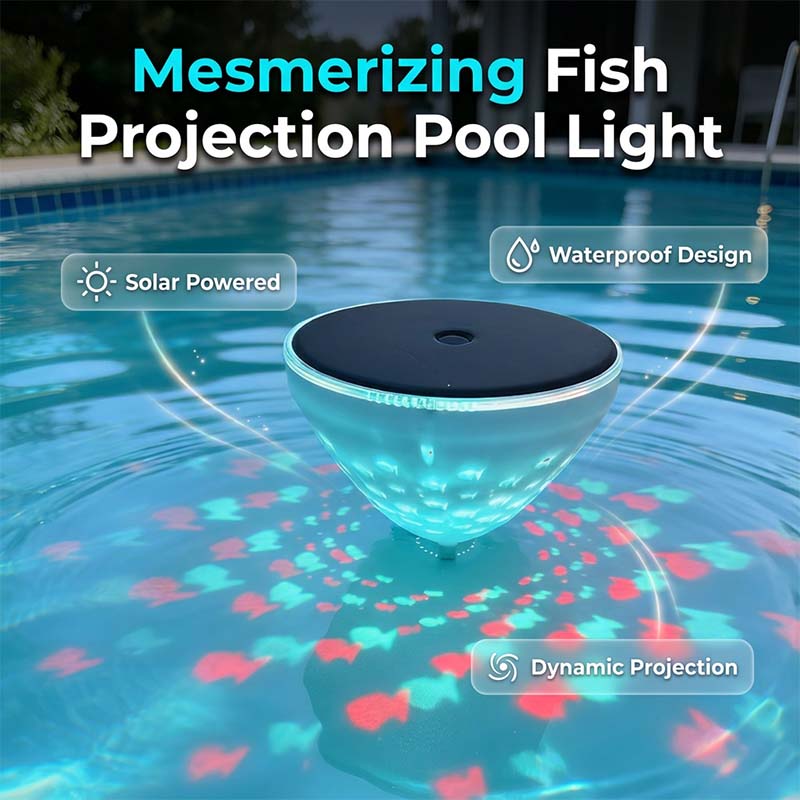 Solar Floating Fish Projection Pool Light