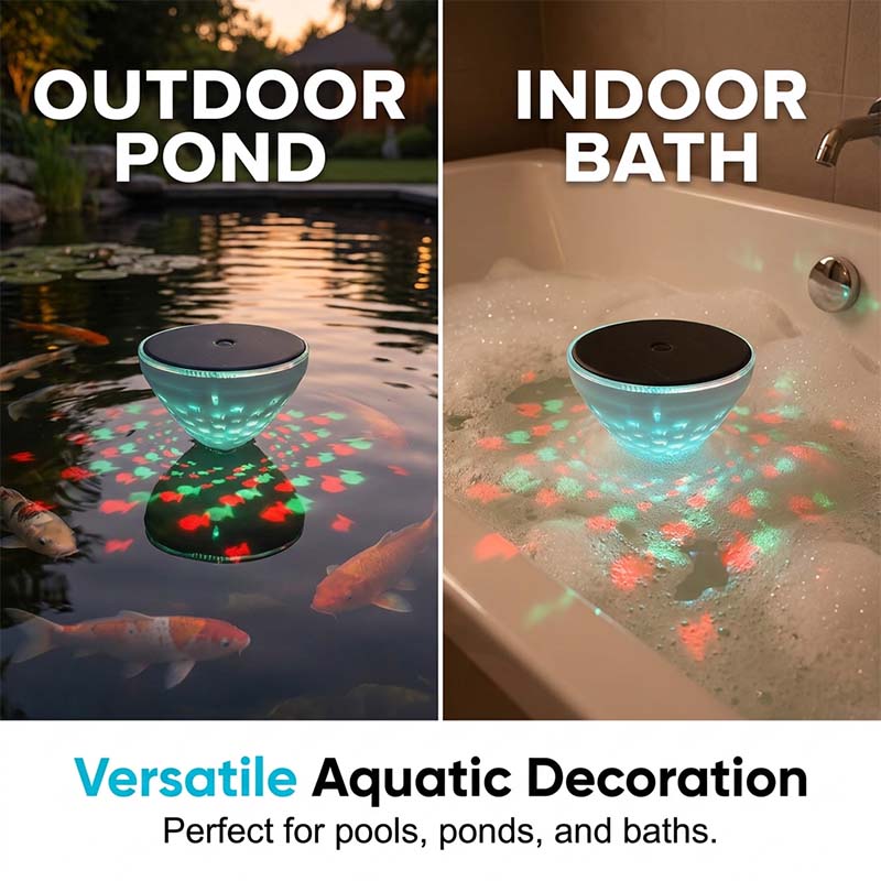 Solar Floating Fish Projection Pool Light