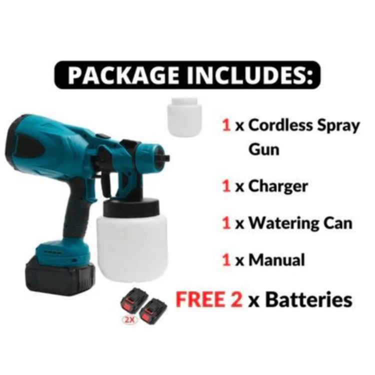 20V Cordless Electric Paint Sprayer with 3 Adjustable Spray Patterns