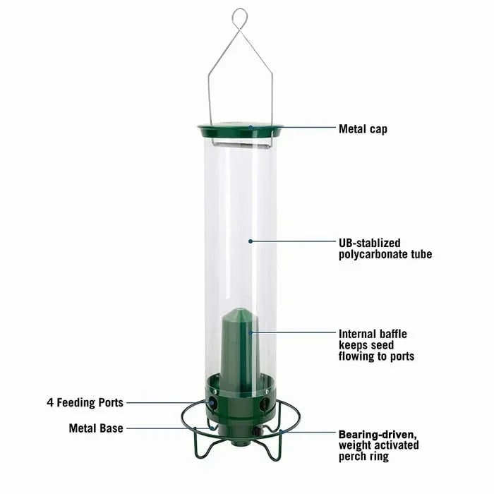 Squirrel Resistant Spinning Perch Hanging Bird Feeder