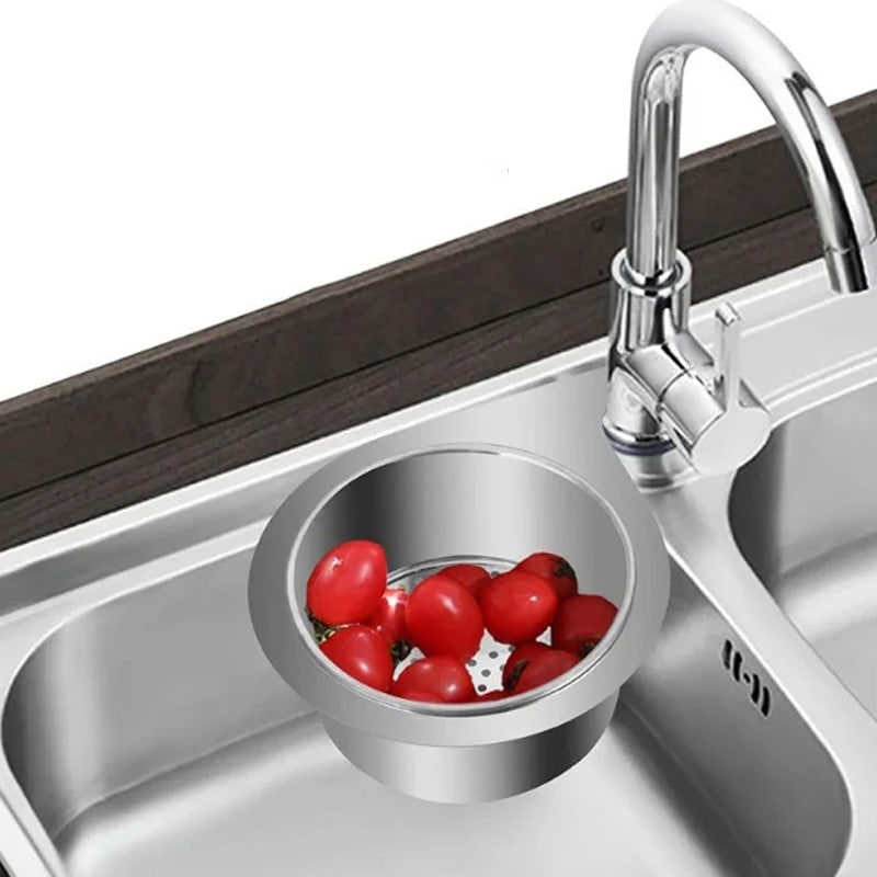 Stainless Steel Hanging Sink Strainer Basket with Faucet Cutout
