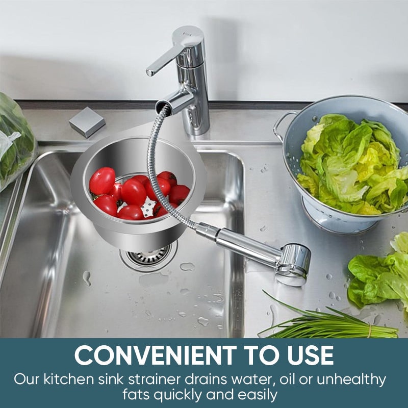 Stainless Steel Hanging Sink Strainer Basket with Faucet Cutout