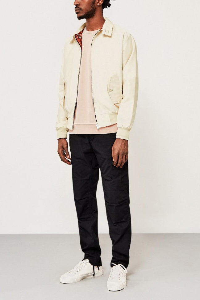Harrington Jacket for Men with Plaid Lining and Ribbed Trim