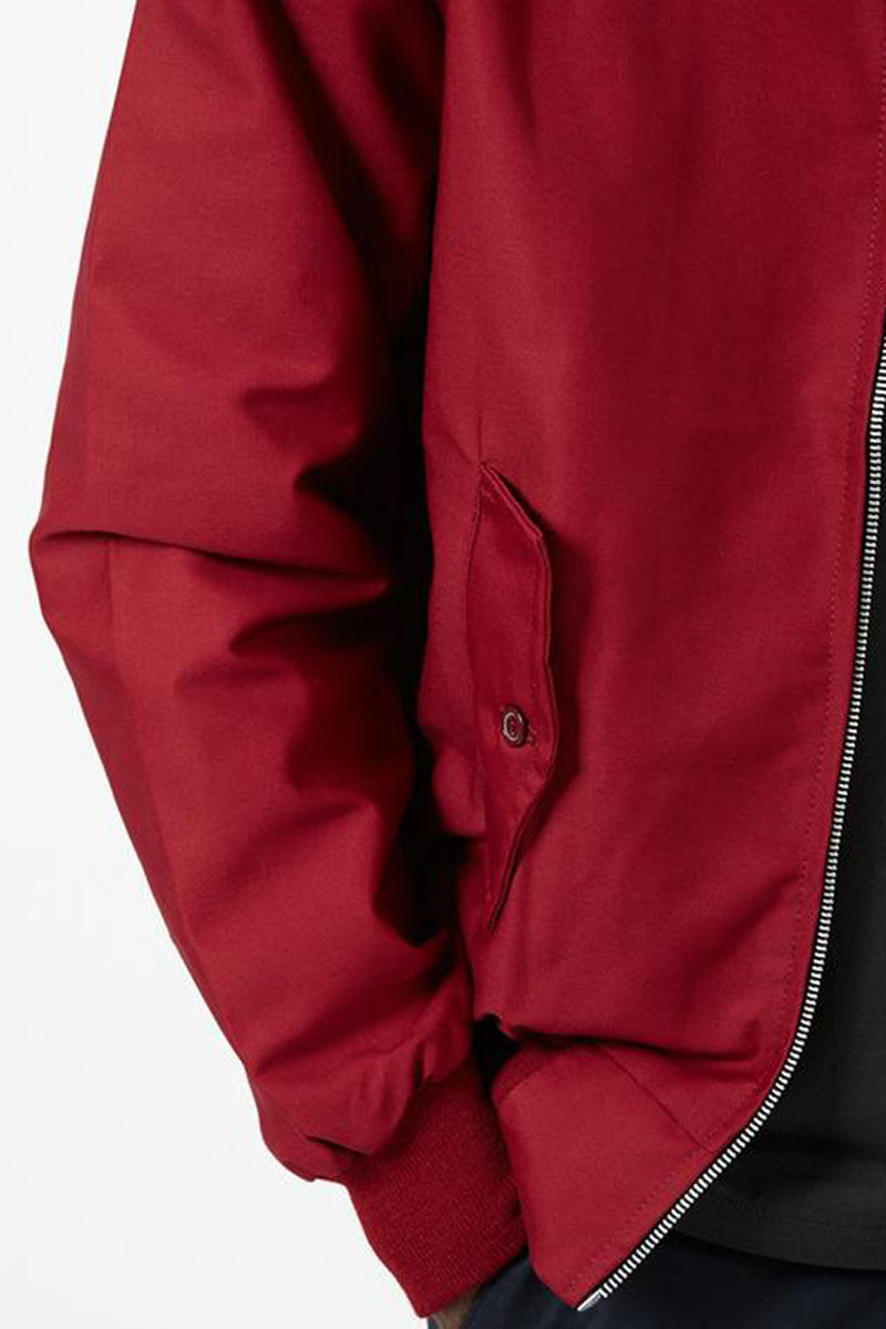 Harrington Jacket for Men with Plaid Lining and Ribbed Trim