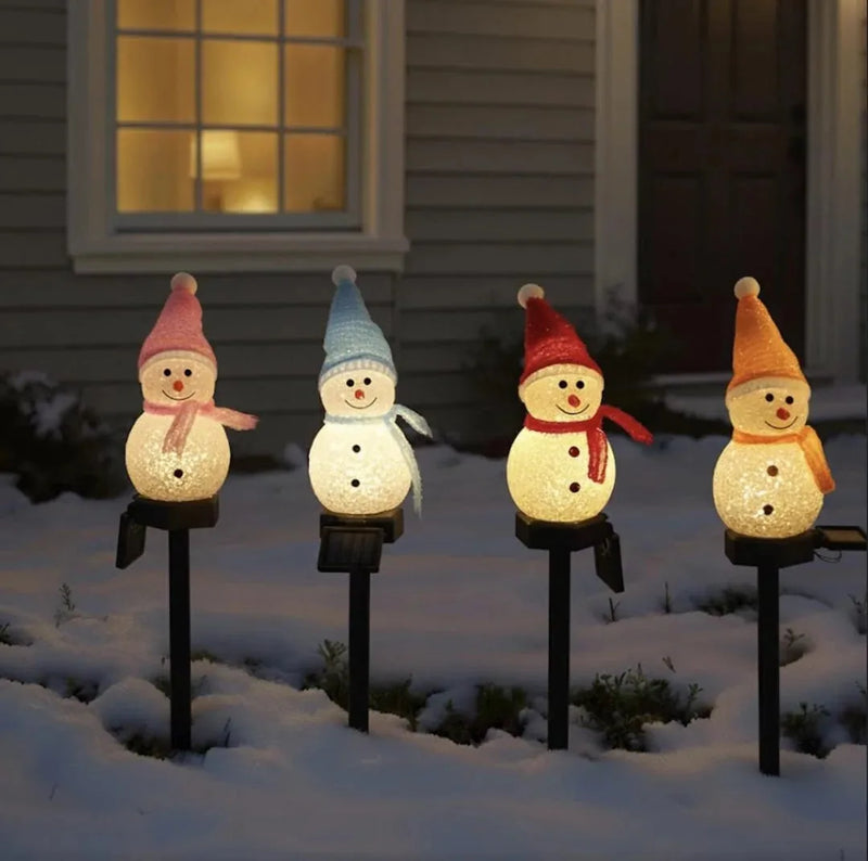Illuminated Christmas Snowman Garden Stake Light