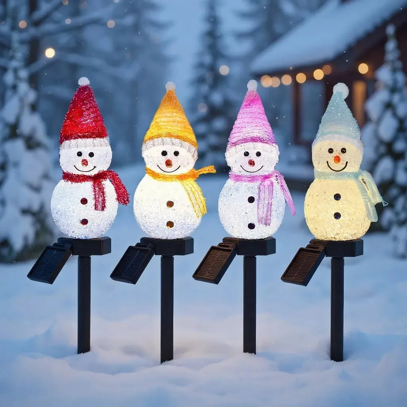 Illuminated Christmas Snowman Garden Stake Light