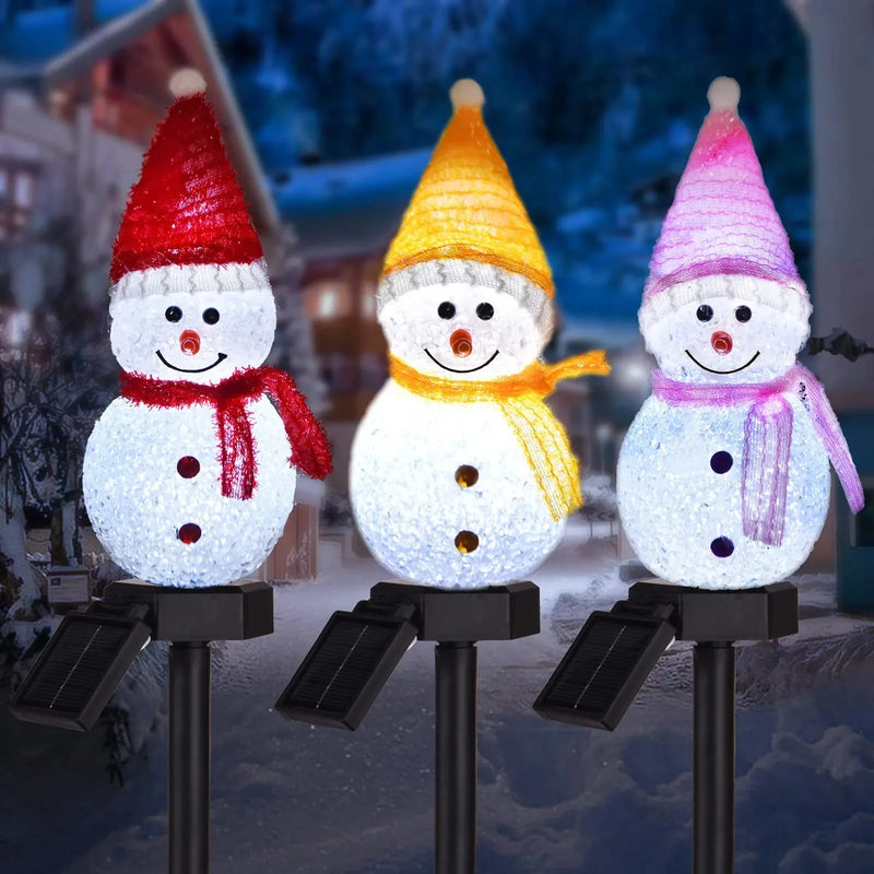 Illuminated Christmas Snowman Garden Stake Light