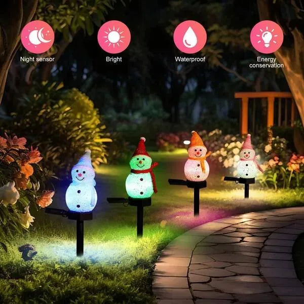 Illuminated Christmas Snowman Garden Stake Light