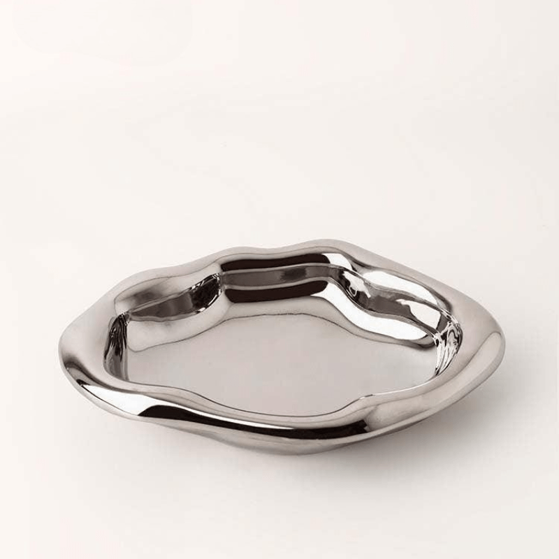 Organic Ceramic Trinket Dish with Glossy Finish
