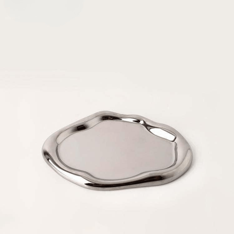 Organic Ceramic Trinket Dish with Glossy Finish