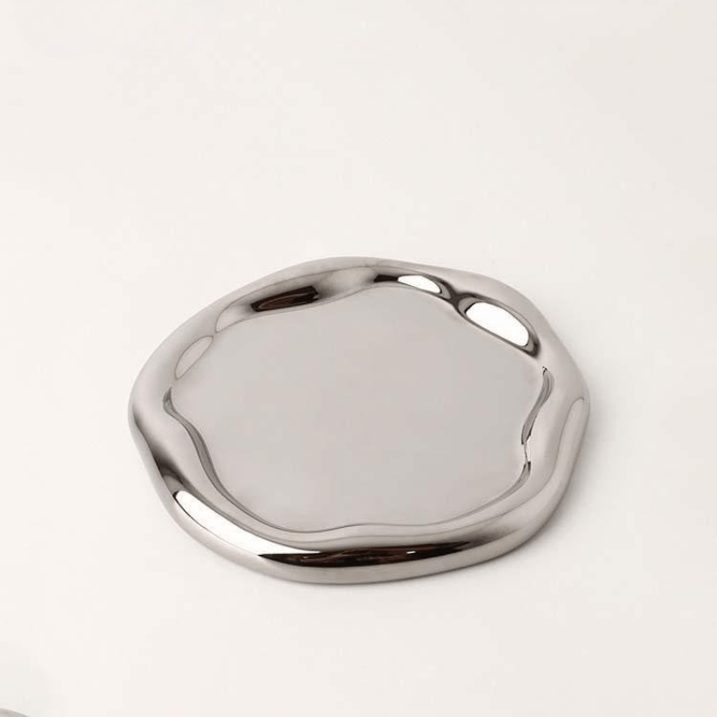 Organic Ceramic Trinket Dish with Glossy Finish