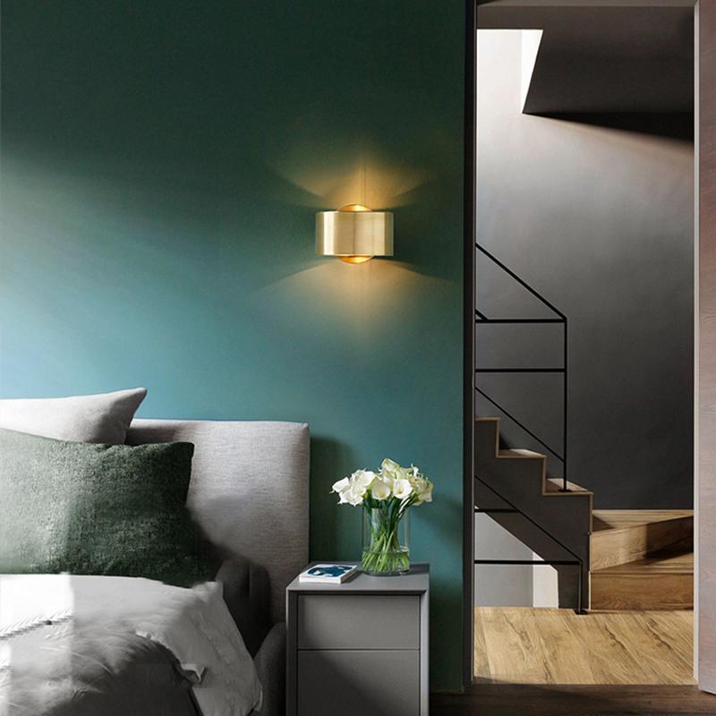 Brushed Brass Up & Down Wall Sconce with Minimalist Design