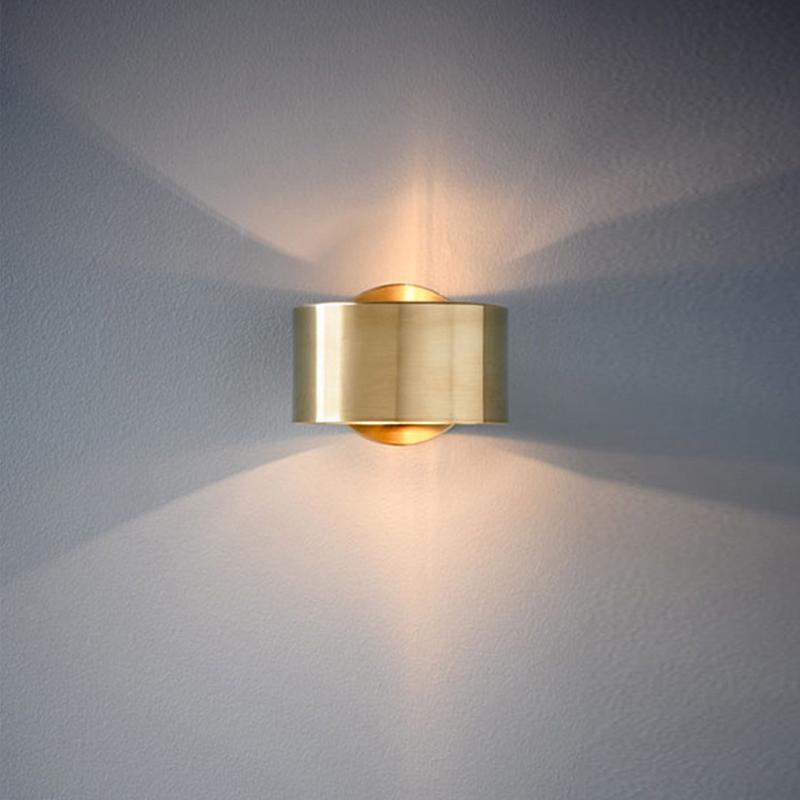 Brushed Brass Up & Down Wall Sconce with Minimalist Design