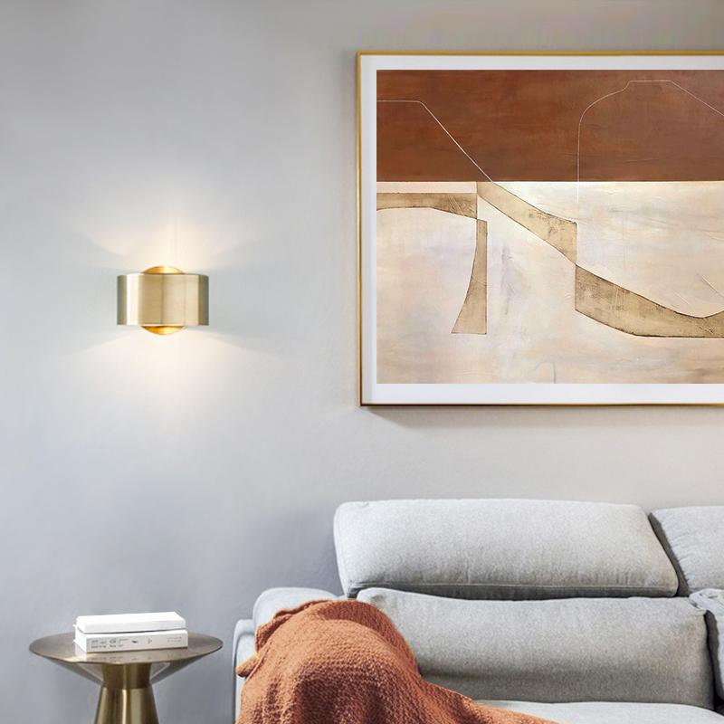 Brushed Brass Up & Down Wall Sconce with Minimalist Design