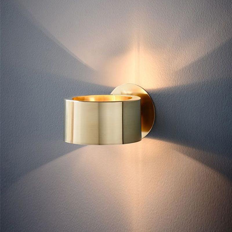 Brushed Brass Up & Down Wall Sconce with Minimalist Design