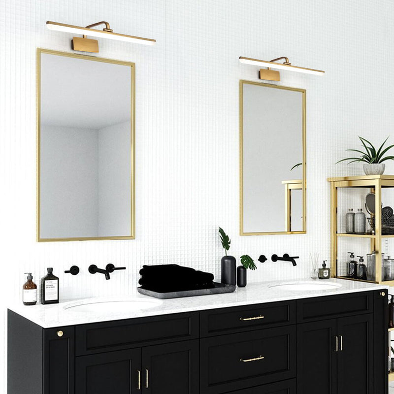 Modern LED Vanity Wall Light with Adjustable Gold Bar