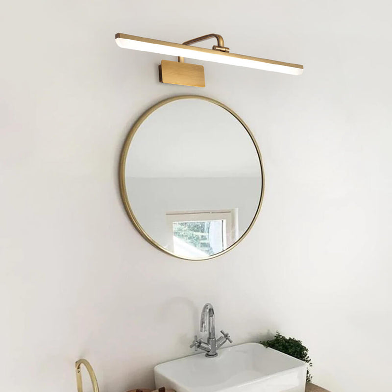 Modern LED Vanity Wall Light with Adjustable Gold Bar