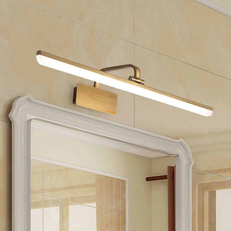 Modern LED Vanity Wall Light with Adjustable Gold Bar